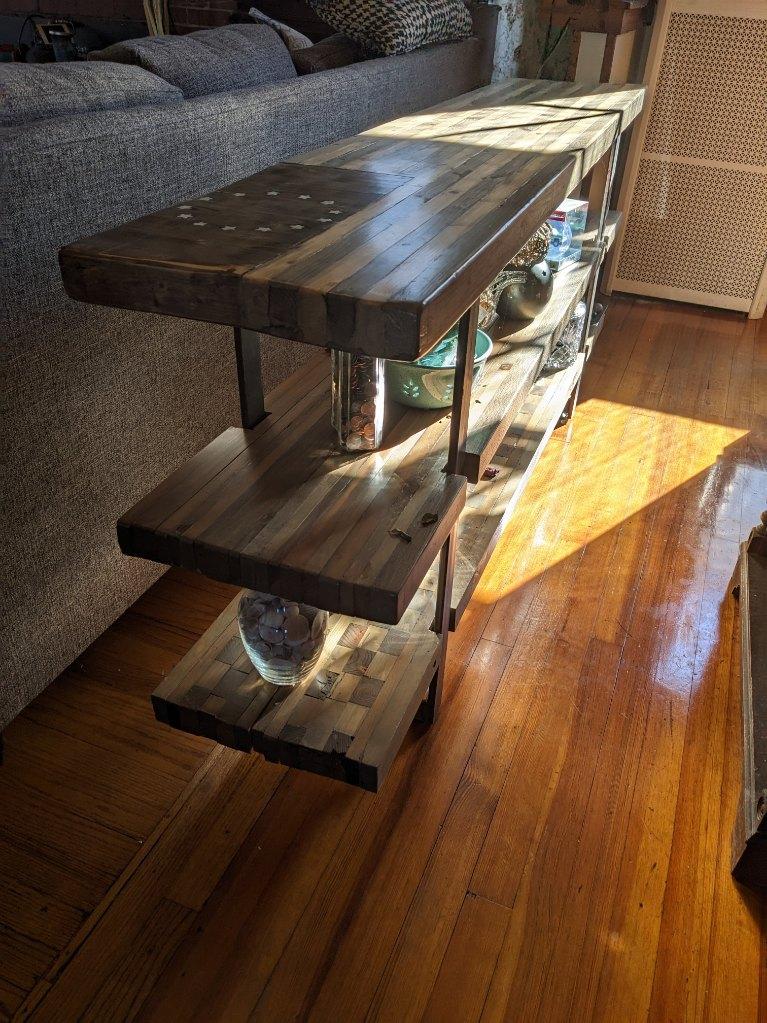 Triple Decker Oak Foyer Table