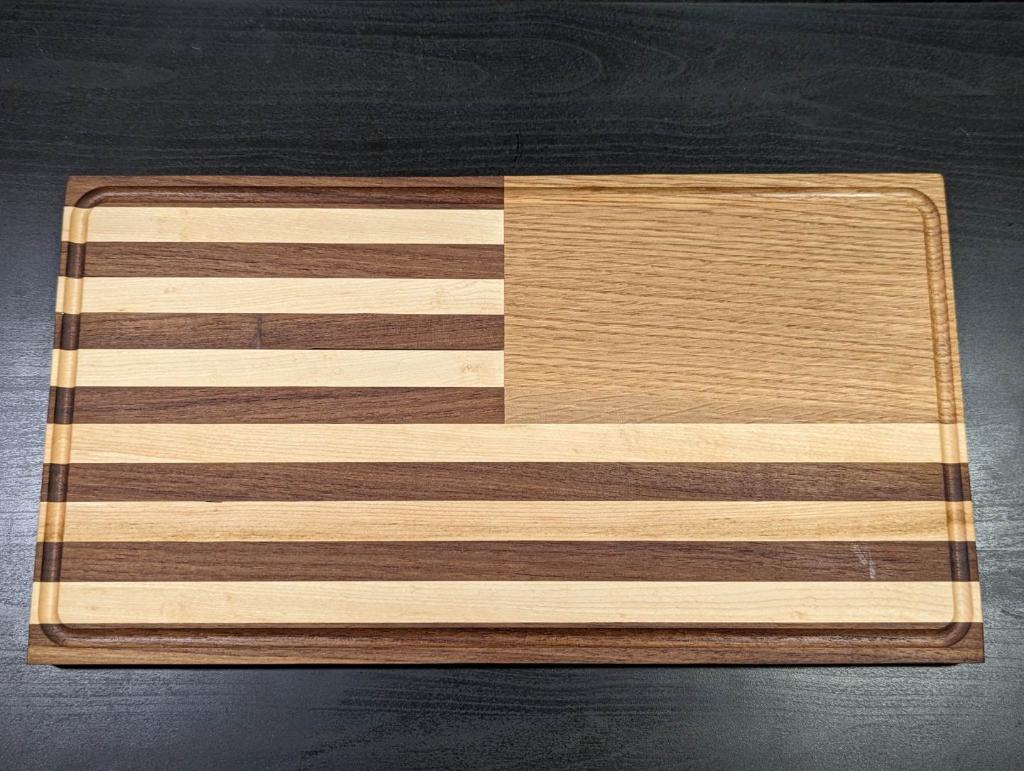 Walnut & Oak American Flag Cutting Board