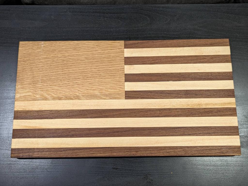 Walnut & Oak American Flag Cutting Board